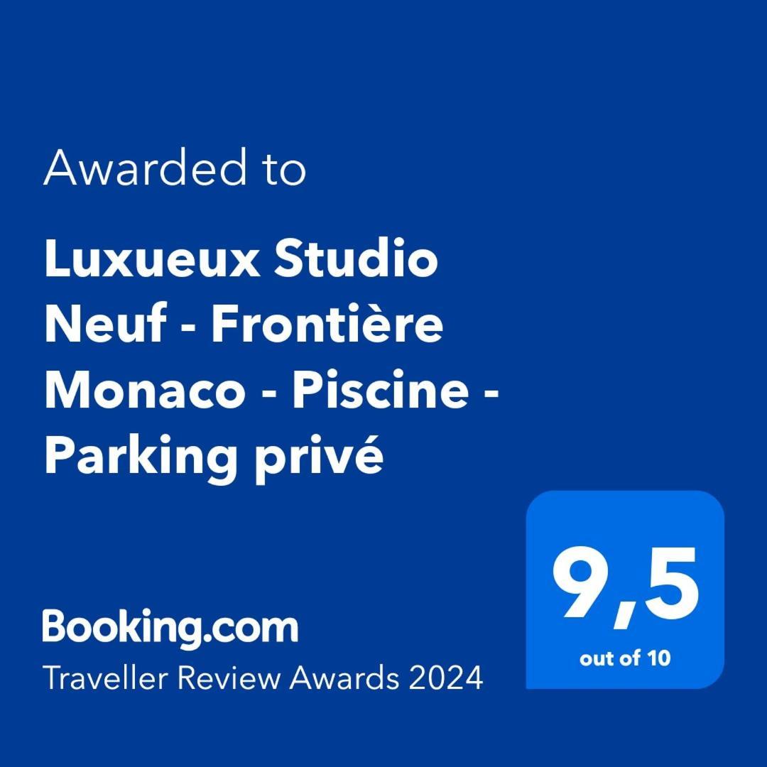 Luxueux Studio Neuf - Frontiere Monaco - Piscine - Parking Prive Buitenkant foto
